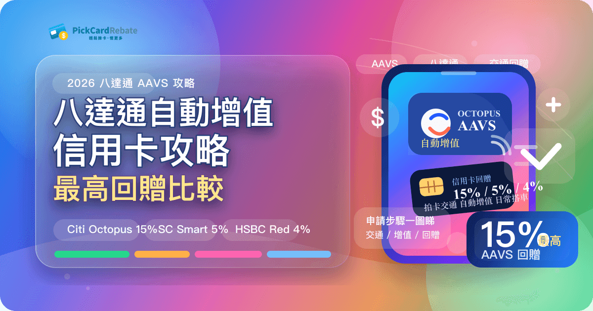 2026 八達通自動增值信用卡攻略|AAVS 邊張卡最高回贈? 封面